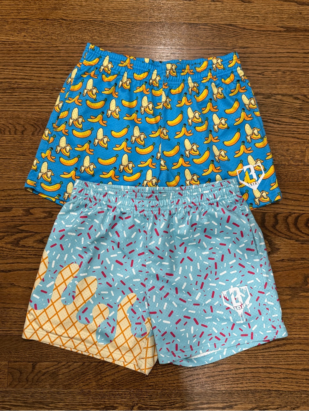 Baseball 101 Brand Banana Print  Ice Cream Print Shorts